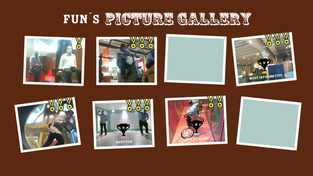 a collage of photos of us participating in the activities of the Pulse Plaza, a family-oriented, fitness, endurance, balance, flexibility action space.