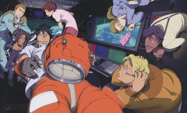 Ilustración donde salen los personajes de la serie planetes