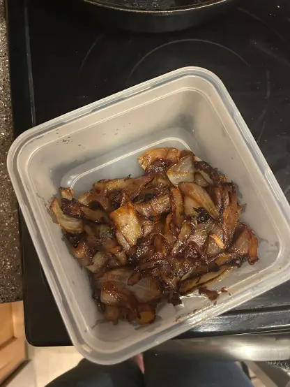 The same onions, now delightfully cooked up