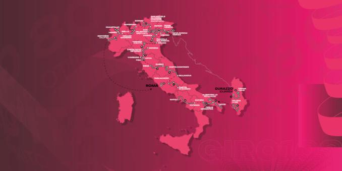 Carte générale - Tour d'Italie Giro 2025