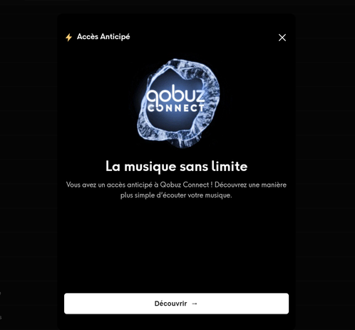 Annonce d'accès anticipé à Qobuz Connect depuis l'app Windows.