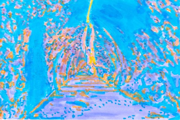 4x6 marker illustration of the Silent Gallery
