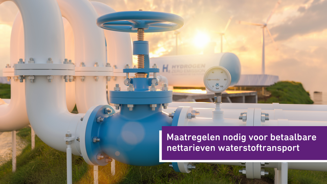 Maatregelen nodig voor betaalbare nettarieven waterstoftransport.