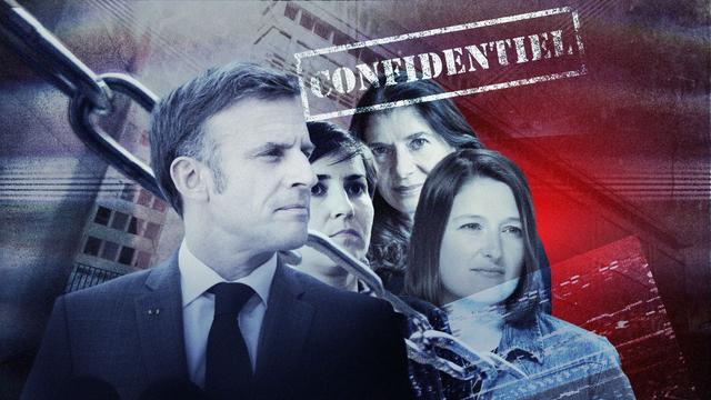 Vignette de l'article avec la tête de Macron bien sûr, mais aussi celles de trois journalistes qui furent la cible d'intimidations de la part de la DGSI pour avoir fait leur métier :
Ariane Chemin, Ariane Lavrilleux, et Valentine Oberti.