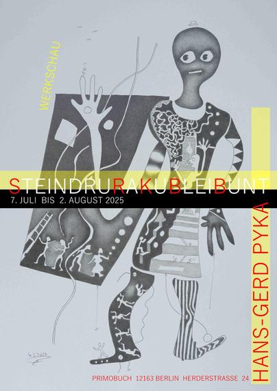 Ausstellungsplakat mit den genannten Daten. Das Motiv ist eine abstrakt in Graustufen gezeichnete Person.