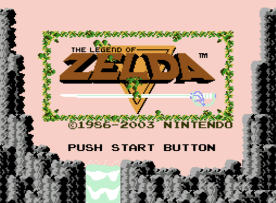 The legend of Zelda title screen