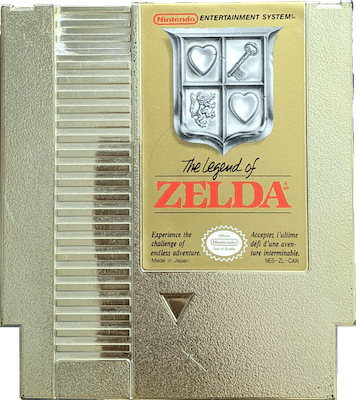 The golden Legend of Zelda Cartridge