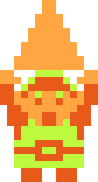 Link’s sprite holding a piece of Triforce