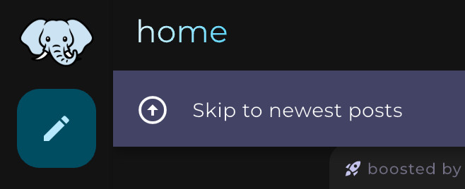 Screenshot of the Trunks app with a message bar saying “Skip to newest posts”.