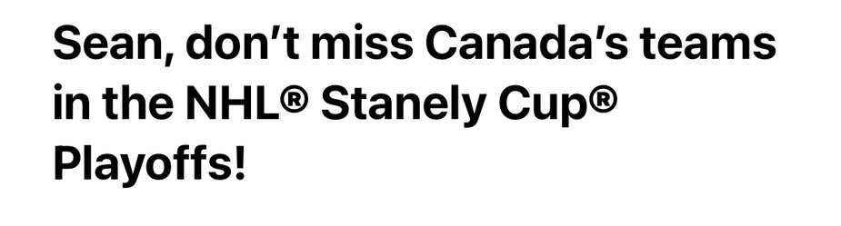 Misspelled subject line of a Rogers e-mail