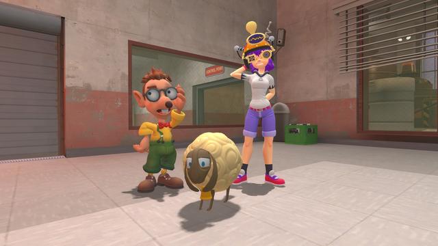 Leilanie used Virgil's new and improved helmet that turns imagination into reality. Ergo, she turned Weresquid into a sheep.
