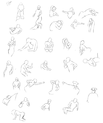 30 gesture drawings of the human figure