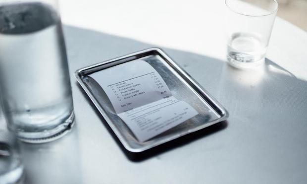 La cuenta de un restaurante. (Getty Images)