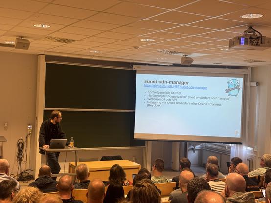 Speaker is talking about Sunet cdn