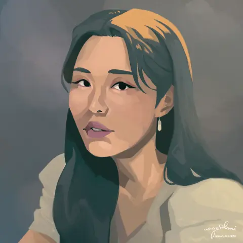 A portrait of Jung Wheein referenced from the Good bye music video.