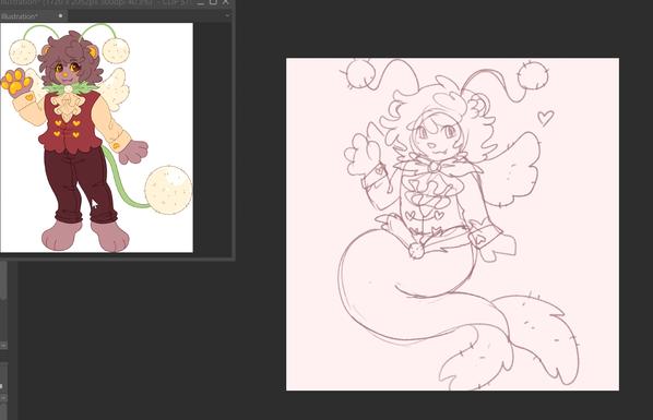 mermaid form sketch of my mascot dandy the dandelion lion