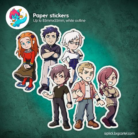Gráfico mostrando una colección de pegatinas de Zero Time Dilemma (Zero Escape).