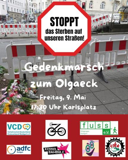 Gedenkmarsch zum Olgaeck
Freitag 9. Mai 2025
17:30 Uhr Karlsplatz