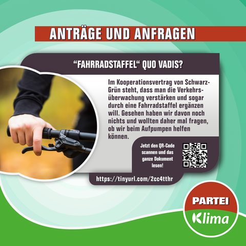 Zu sehen ist hier ein Mensch der mit dem rechten Arm an den Lenker seines Fahrrads greift und die Bremse betätigt.