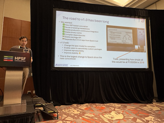 Greg talking about Spack v1.0