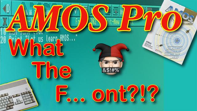 A video thumbnail image for a video by Yawning Angel, about AMOS fonts.