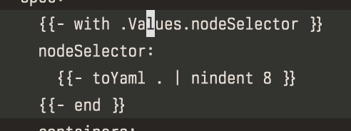 gotpl syntax to generate YAML