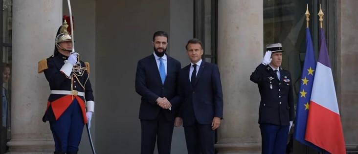 French president with Syrian Al Qaeda interim "president".