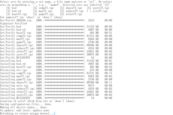 Screenshot of a #BSD installation with a non-proportional serif font like on the old Sun SPARC systems.