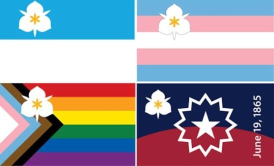 the four official city flags