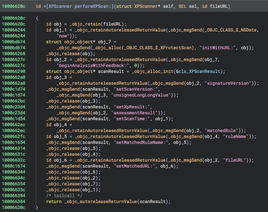 Before: Decompilation of Objective-C code with minimal language-specific analysis