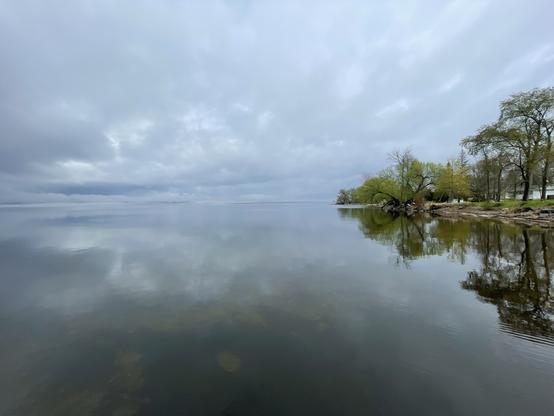A photo of the LakeOntario shoreline in PrinceEdwardCounty, Ontario, taken on May 7/25.