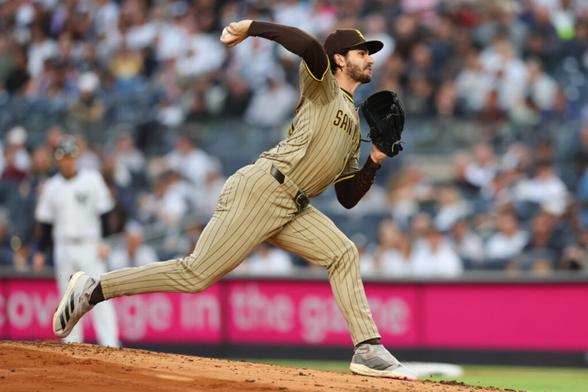 Cease flirts with no-hitter, then gives Padres a scare, leaving game with cramp