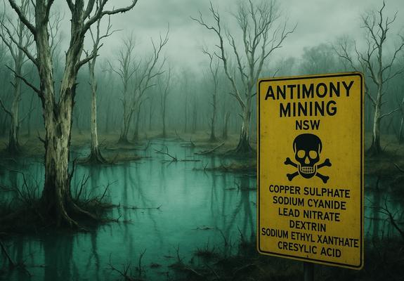 ANTIMONY Mining, NSW, contaminated wetland/ water, ChatGPT