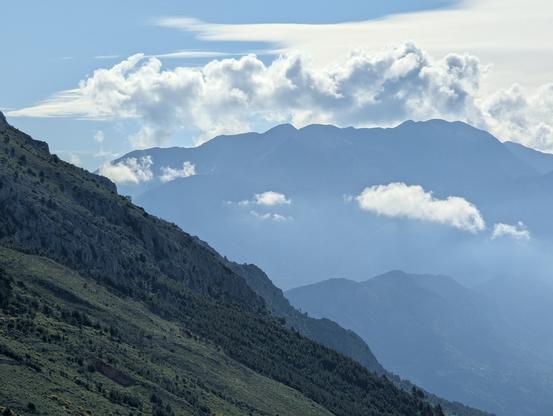 Epic view of the Biokovo mountains with clouds