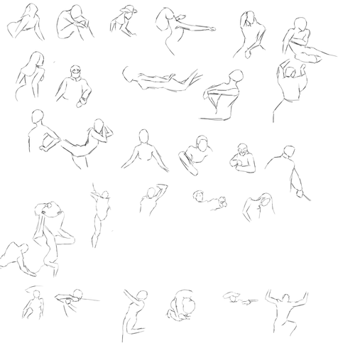 30 gesture drawings of the human figure