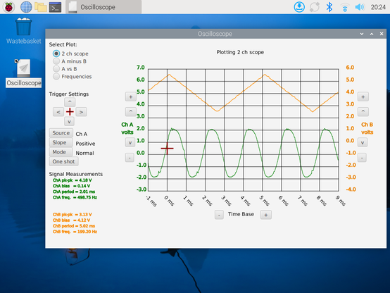 Screenshot showing the desktop icon and running application.