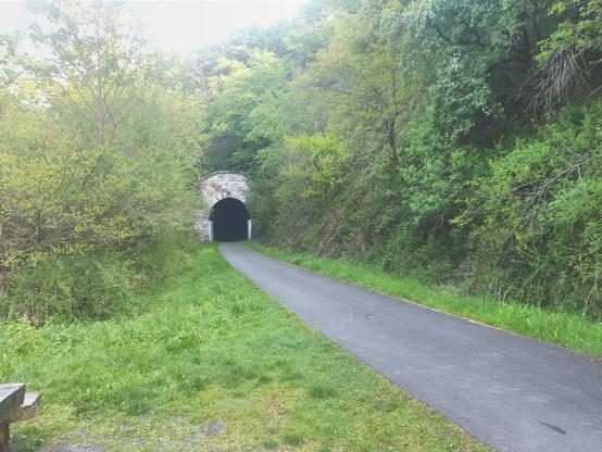 Einfahrt zum Reddighäuser Tunnel-ja, ein Fahrradtunnel mitten im Grün