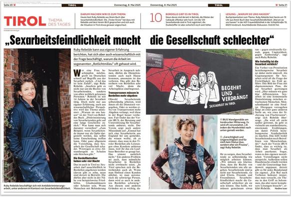 Aufnahme des Beitrag aus der Kronenzeitung, 8.5.25