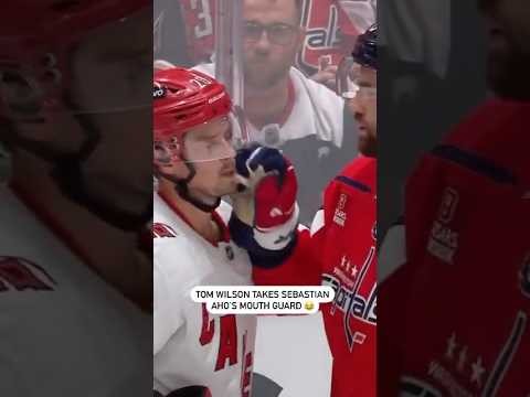 Tom Wilson Steals Sebastian Aho's Mouth Guard 😂