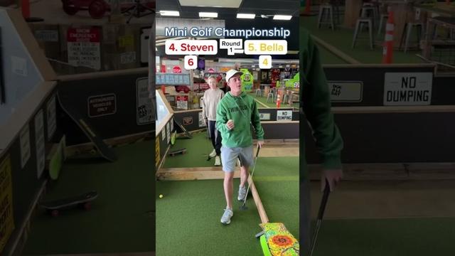Mini Golf Championship Round 1, 4. Steven vs 5. Bella (Holes 3-4) #minigolf #golf #viral