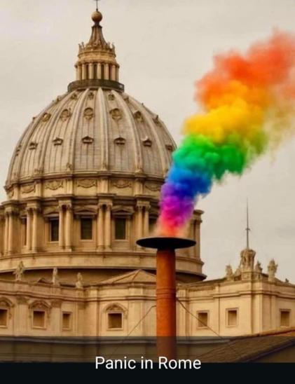 #Conclave smoke in rainbow colours