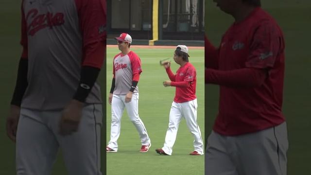 【鯉活】アップ中にダンシング・野間さんとラッパー・羽月さんが登場 #カープ #プロ野球 #広島 #野間峻祥 #羽月隆太郎