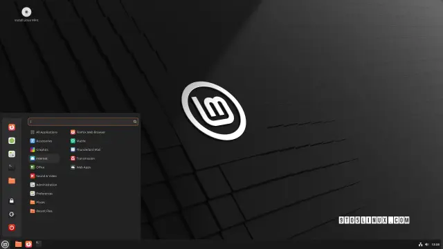 Screenshot of Linux Mint 22 showing the applications menu.