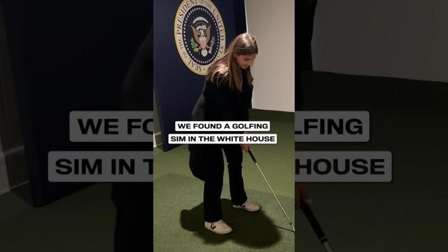 Who knew the White House had a golf sim! #trump #golf