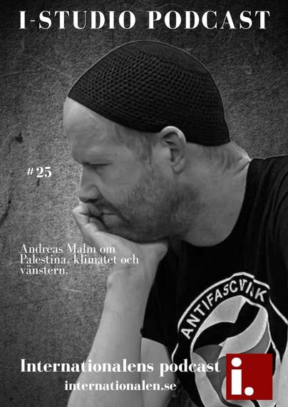 Omslagsbild för avsnittet. Andreas Malm i svart-vitt sitter och ser fundersam ut.