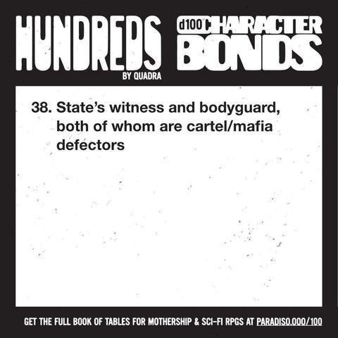 38. State's witness and bodyguard, both of whom are cartel/mafia defectors