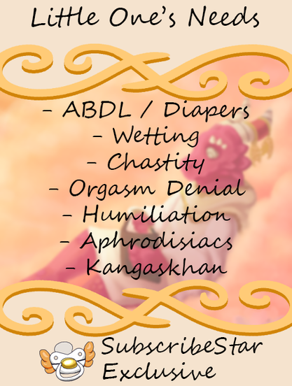 Story cover for: Little One's Needs. Contains: ABDL / Diapers, Wetting, Chastity, Orgasm Denial, Humiliation, Aphrodisiacs, Kangaskhan.