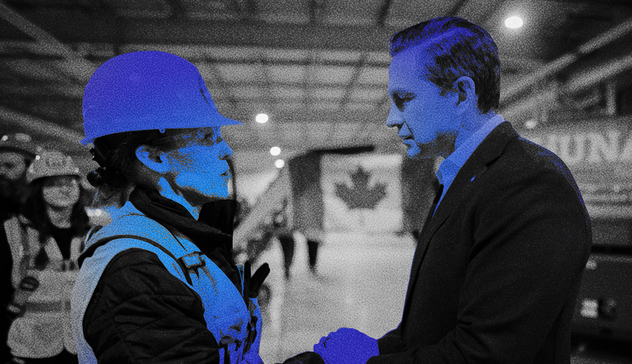 Pierre Poilievre via X/Twitter with filter effects added by The Maple staff.