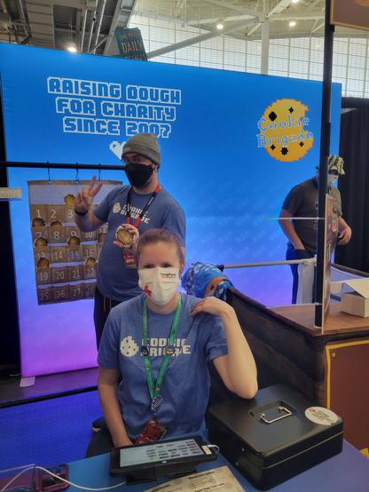 Two cookie brigade volunteers.