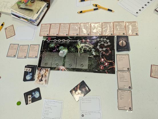 Our card layout partway into the game.